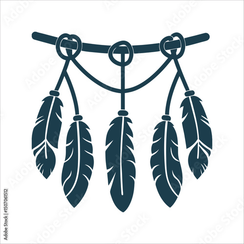 Witch's Ladder with Feathers and Braided Cord EPS