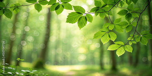 Green bokeh background from nature forest 
background