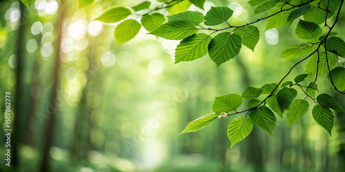 Green bokeh background from nature forest 
background