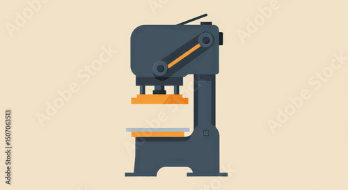 Industrial press machine used for shaping materials in a workshop environment
