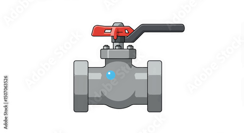 Valve design with a red handle illustrating essential plumbing components for efficient water control