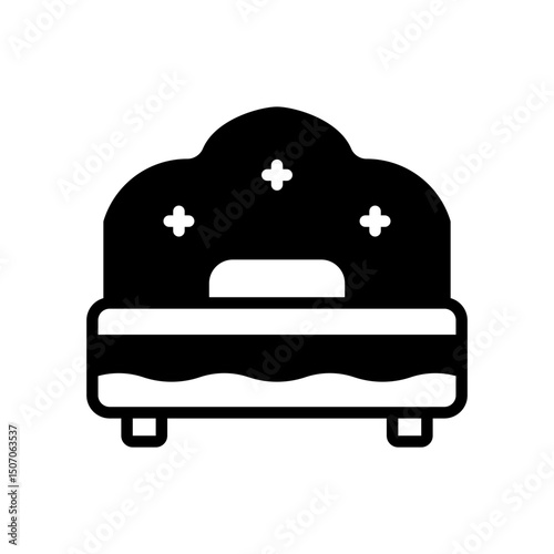 single bed flat icon