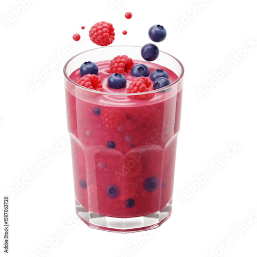 Glass of berry smoothie indicating a nutritious beverage.