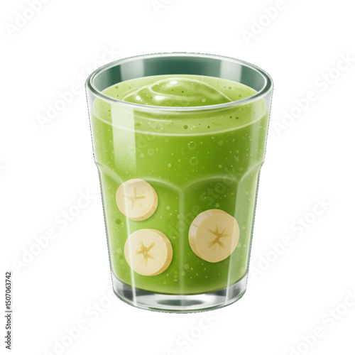 Green smoothie in a glass suggesting detox and vitality.