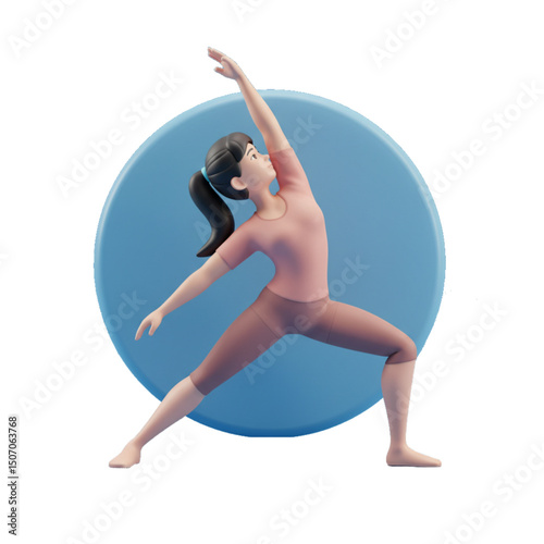 Woman in a stretching yoga pose for strength and flexibility.