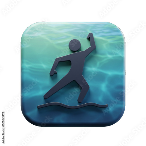 Silhouette running through water showing aquatic exercise.