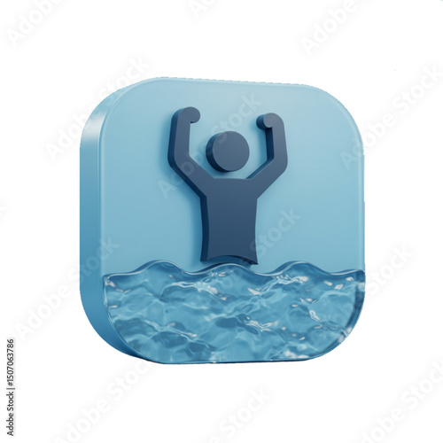 Person emerging from water symbolizing refreshment and vitality