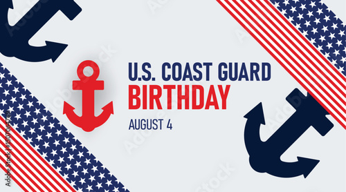 Creative Coast Guard Birthday Poster with Modern Stripe Layout