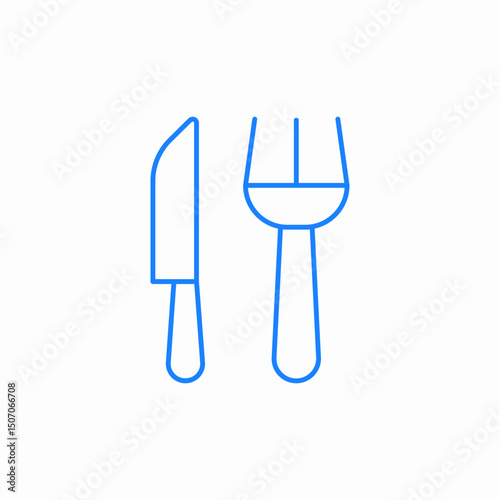 knife and fork kitchen icon sign vector
