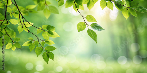 Green bokeh background from nature forest 
background