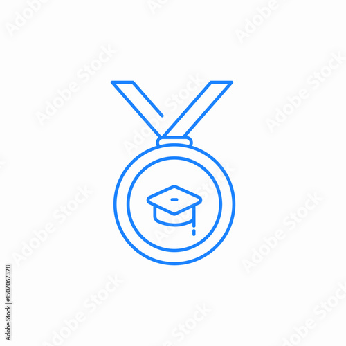 medal graduation achievement icon sign vector