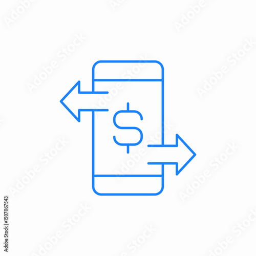 mobile money transfer icon sign vector