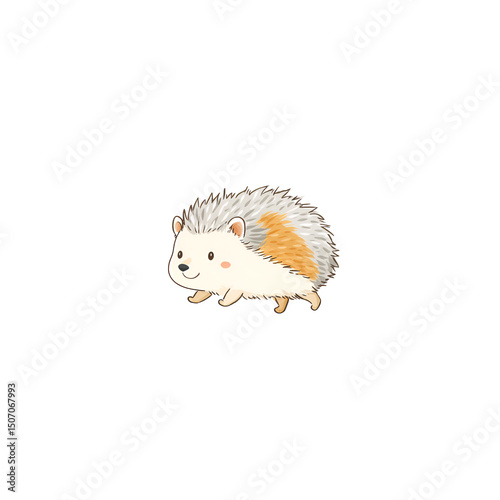 Cute cartoon chibi animal, painting illustration