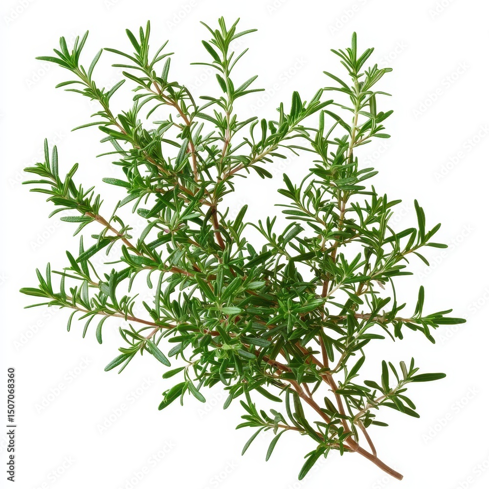 Fototapeta premium Fresh rosemary branch with vibrant green leaves for culinary use.