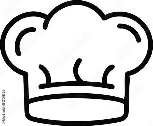 Simple black outline of chef's hat shows bakery or culinary profession