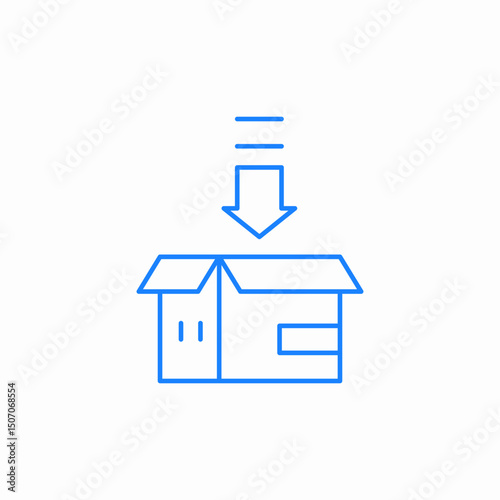 open box download icon sign vector