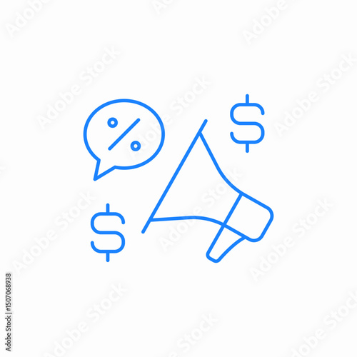 percentage discount announcement icon sign vector