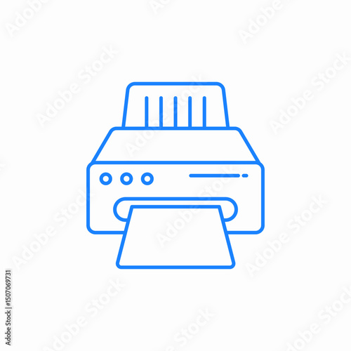 printer paper output icon sign vector