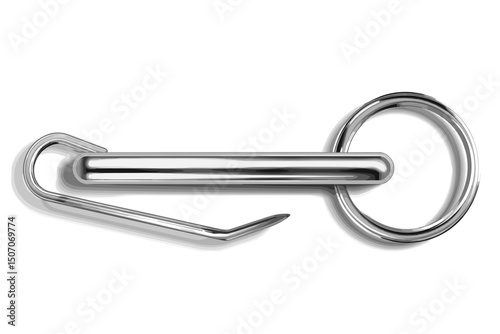 close up of paperclip on white background 