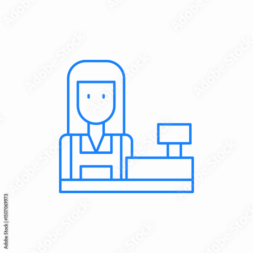 receptionist cashier outline icon sign vector