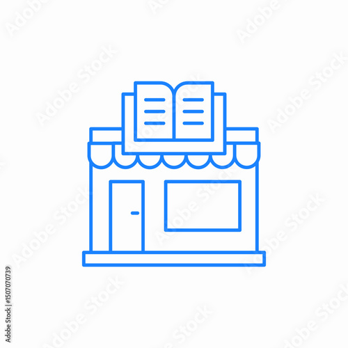 shop drawing library bookshop icon sign vector
