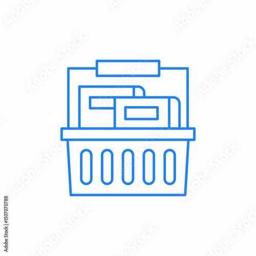 shopping basket fold icon sign vector