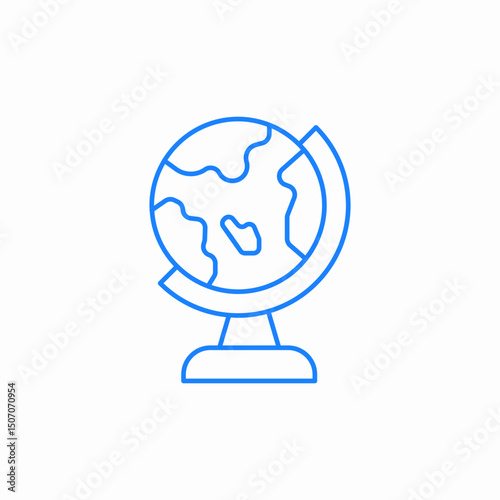 simple globe draw globus planet earth icon sign vector