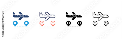 Travel icon set multiple style collection