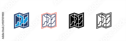 Map icon set multiple style collection