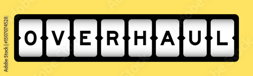 Black color in word overhaul on slot banner with yellow color background