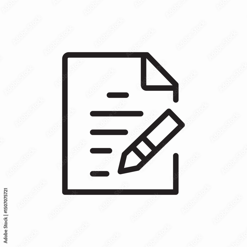 Document edit write paper icon vector sign Document edit write paper icon vector sign