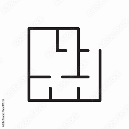 Blueprint floor plan design icon vector sign