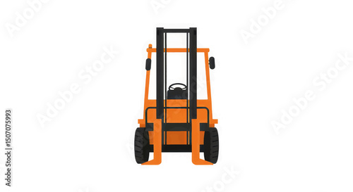 Heavy-duty forklift for warehouse logistics during mid-morning operations in a construction zone