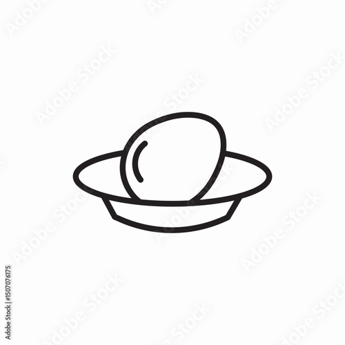 Egg plate food serving icon vector sign