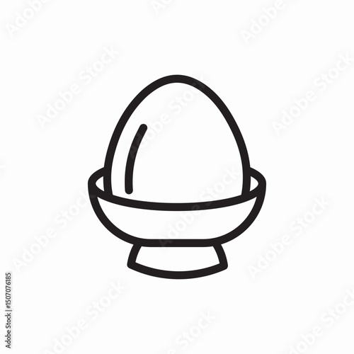 Egg stand holder kitchen icon vector sign