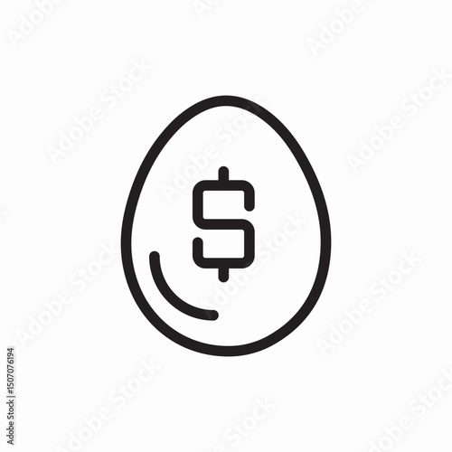 Money egg investment savings icon vector sign