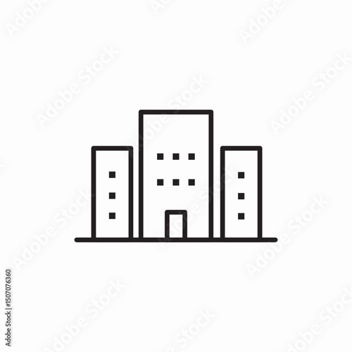 City buildings urban landscape icon vector sign