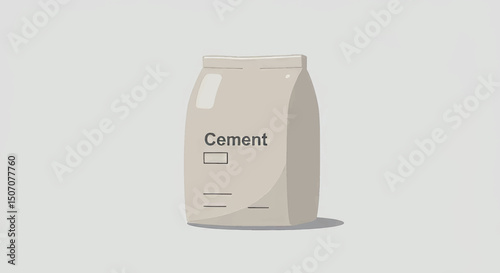 Cement bag displayed on a neutral background for construction and building material analysis
