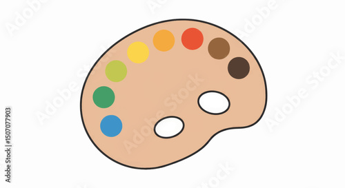 Colorful artist palette resting on a flat surface showcases a spectrum of vibrant paint colors for creative projects