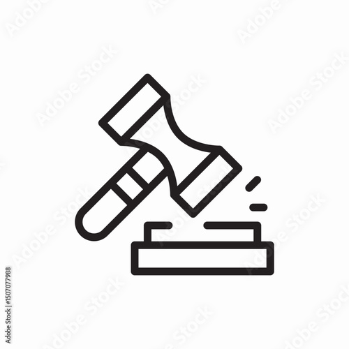 Auction hammer legal court icon vector sign
