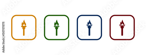 torch icon vector illustration. torch icon in different color design.