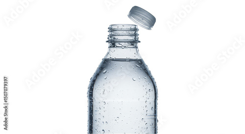 Isolated Water Bottle Illustration Transparent Drink on Black Background