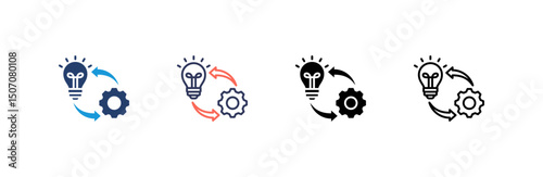 Implementation Icon set multiple style collection