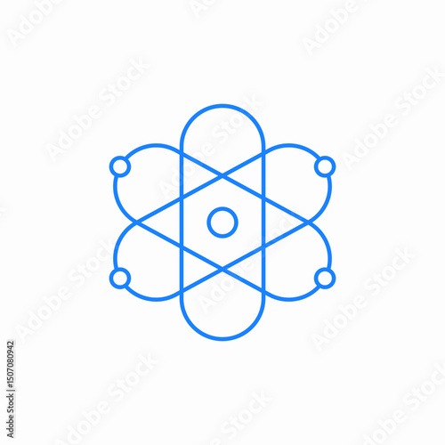 atom electron orbit icon sign vector