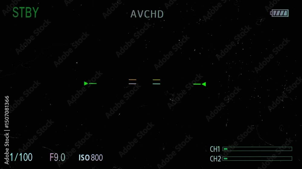 Camera recording screen overlay. Dust old camera frame viewfinder, screen of video recorder elements. High quality 4k footage