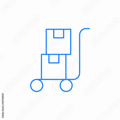 boxes on handtruck icon sign vector