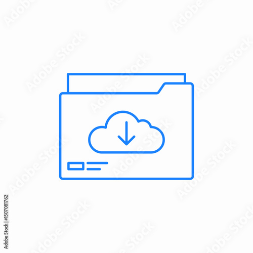 cloud folder download icon sign vector