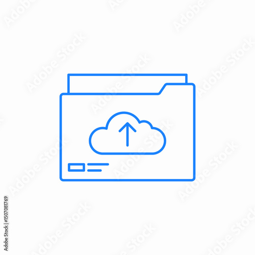 cloud folder upload icon sign vector