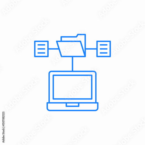 computer folder access icon sign vector