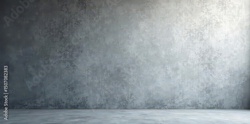 Subtle grey gradient on studio wall Abstract texture background , design element, wall